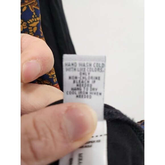 Ruff Hewn Grey Womens Tunic Top Size 2X Black Multi Floral Mixed Media Pullover - Picture 6 of 8